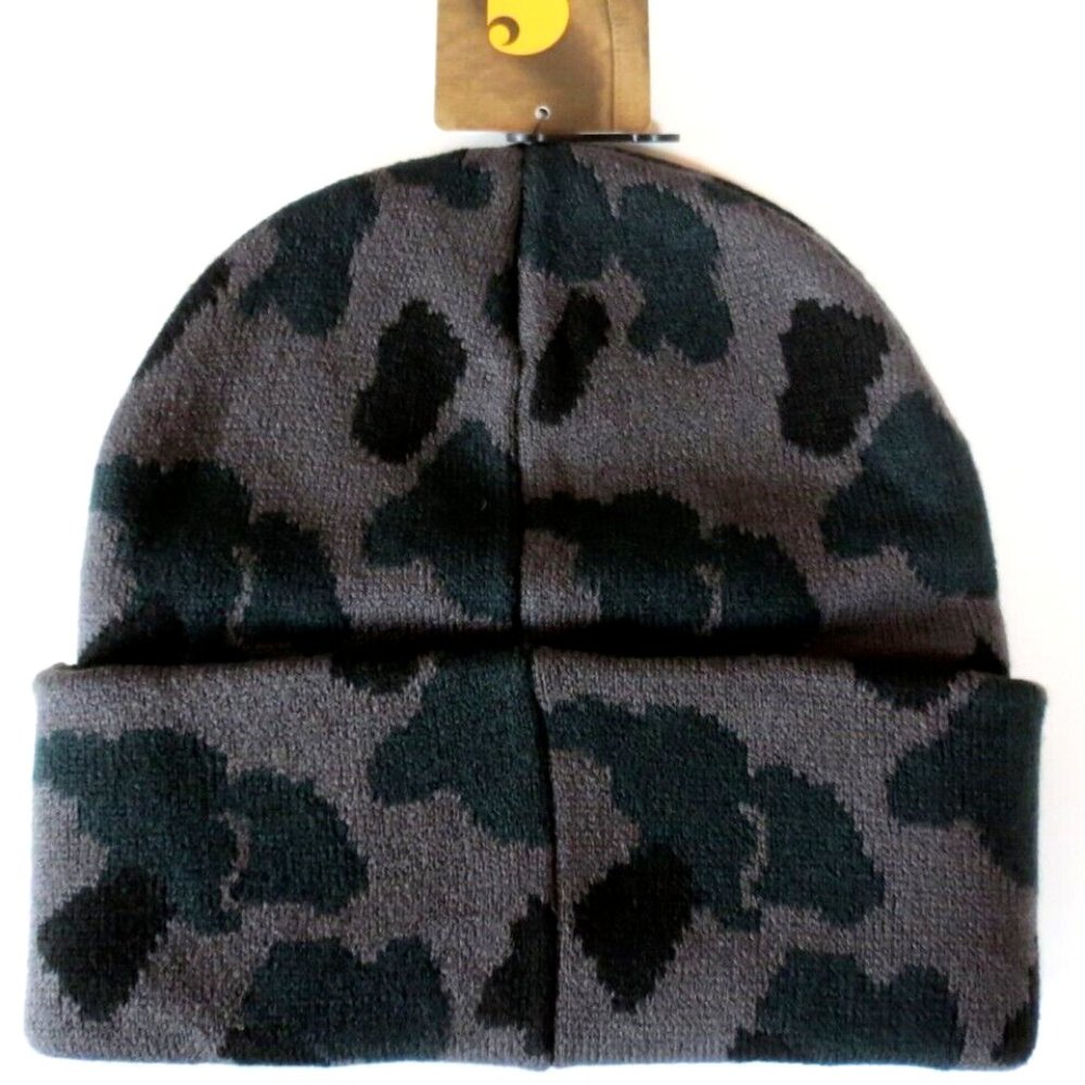 Carhartt Hat Black Camo Beanie - Picture 4 of 7